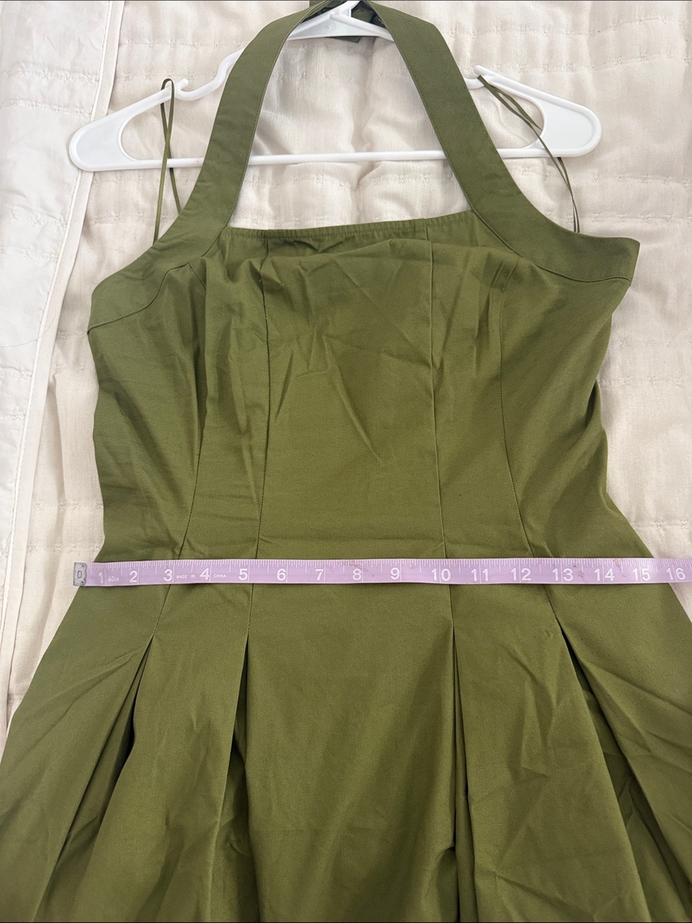 Abercrombie & Fitch Olive Green Halter Midi Dress - Picture 9 of 9
